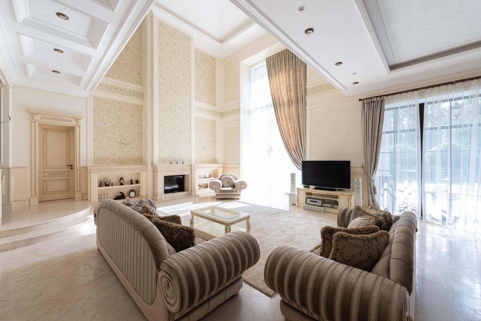 Luxury living room interior by Homey Homes